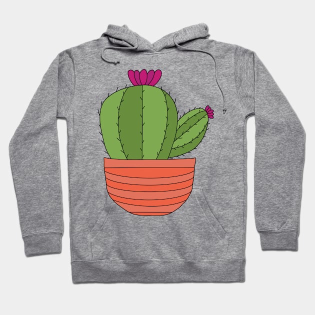 Cute Cactus Design #40: Big And Sideways Cactus Hoodie by DreamCactus